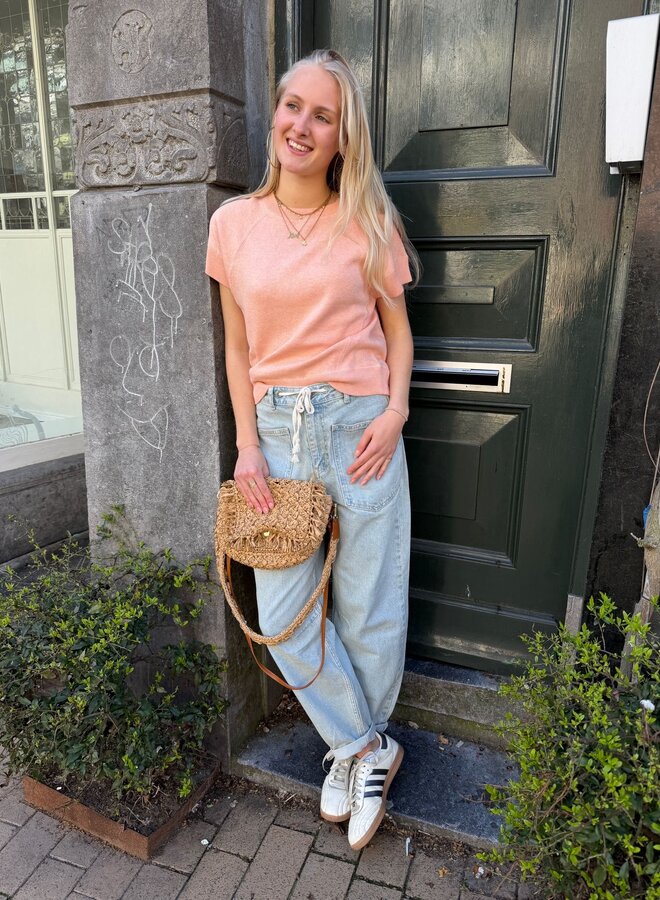 Yaya sleeveless sweater stitch details peach