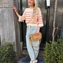 Yaya textured sweater stripes peach