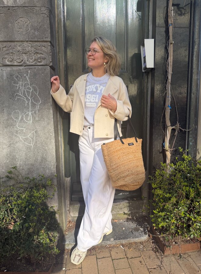 10DAYS jute beach bag white