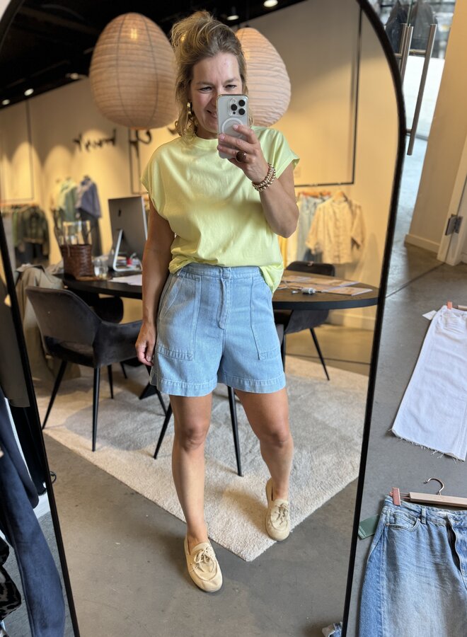 Circle river jeans short blue charm wash