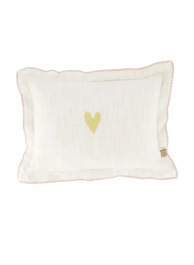Zusss kussen hartje rand gestikt 35x25cm