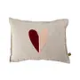 Zusss S26 kussen hartje 35x25 cm naturel/roze/rood