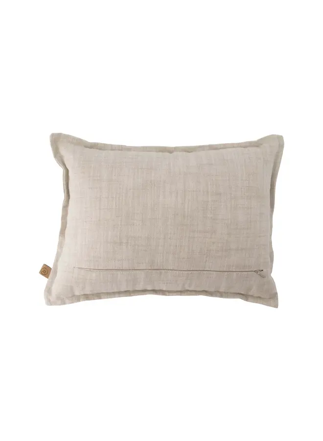 Zusss S26 kussen hartje 35x25 cm naturel/roze/rood