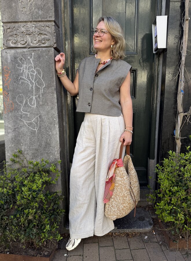 By Bar sef linen pants chalk