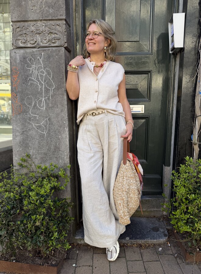 By Bar sef linen pants chalk