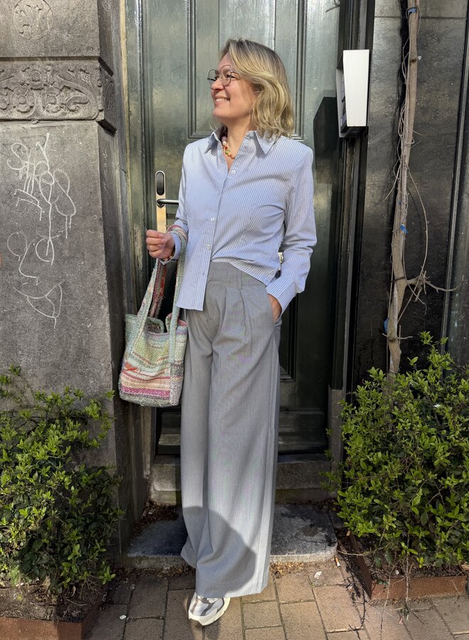 MEW feline shaped shirt cashmere blue