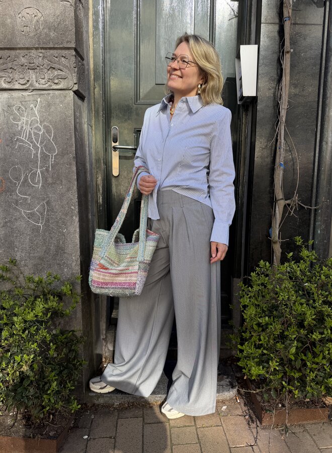 MEW feline shaped shirt cashmere blue