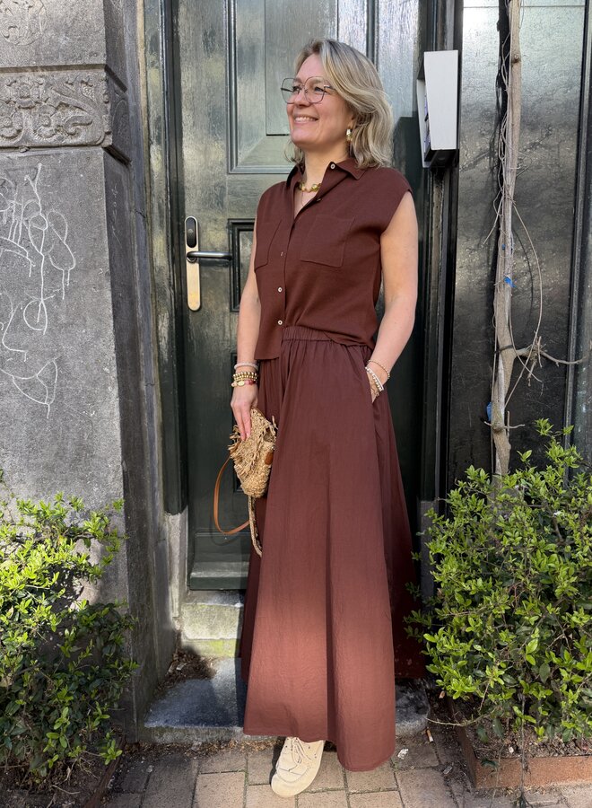Knit-ted cato skirt mid brown