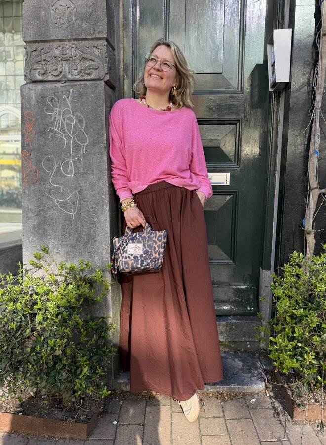 Knit-ted cato skirt mid brown