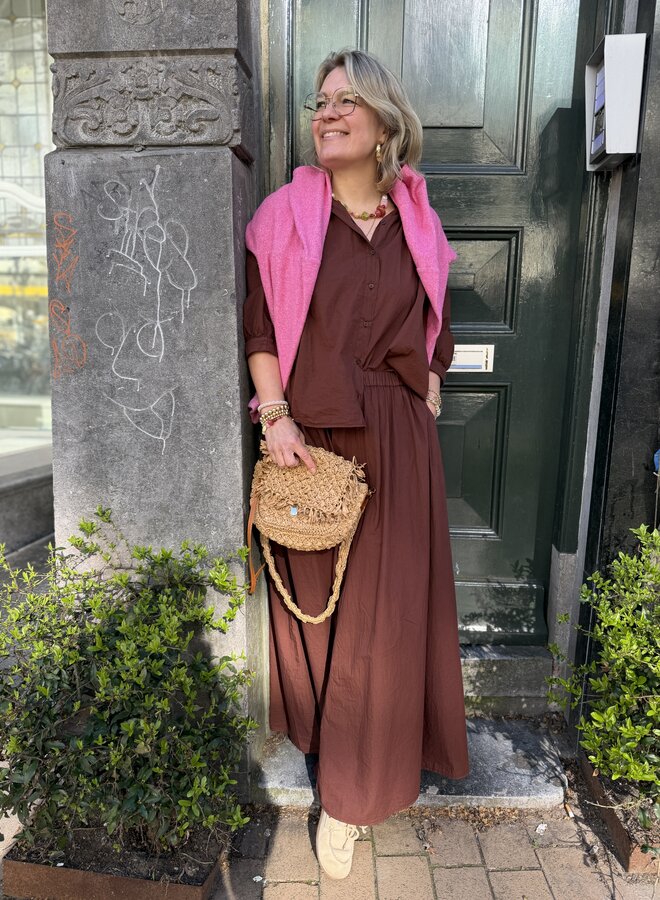 Knit-ted mook blouse mid brown