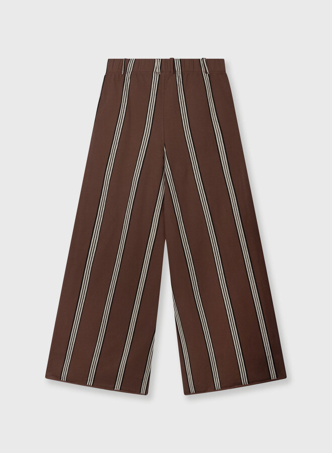 10DAYS wide leg jogger stripes deep brown