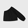 10DAYS one shoulder top linen black