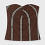 10days strapless top stripes brown