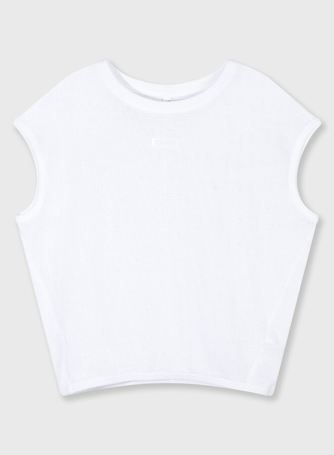 10DAYS balloon mesh top white
