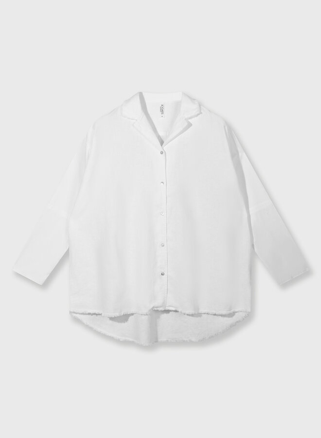 10DAYS cotton linen blouse white