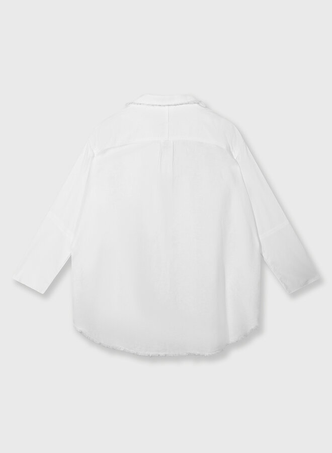 10DAYS cotton linen blouse white