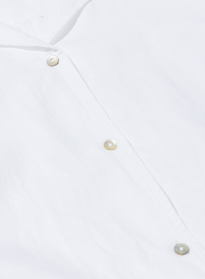 10DAYS cotton linen blouse white