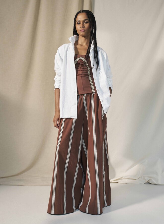 10DAYS cotton linen blouse white