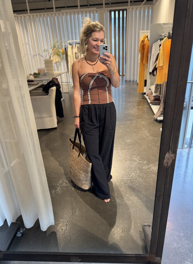 10DAYS flowy pants linen black