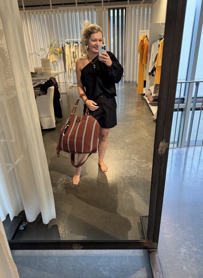 10DAYS wide shorts linen black