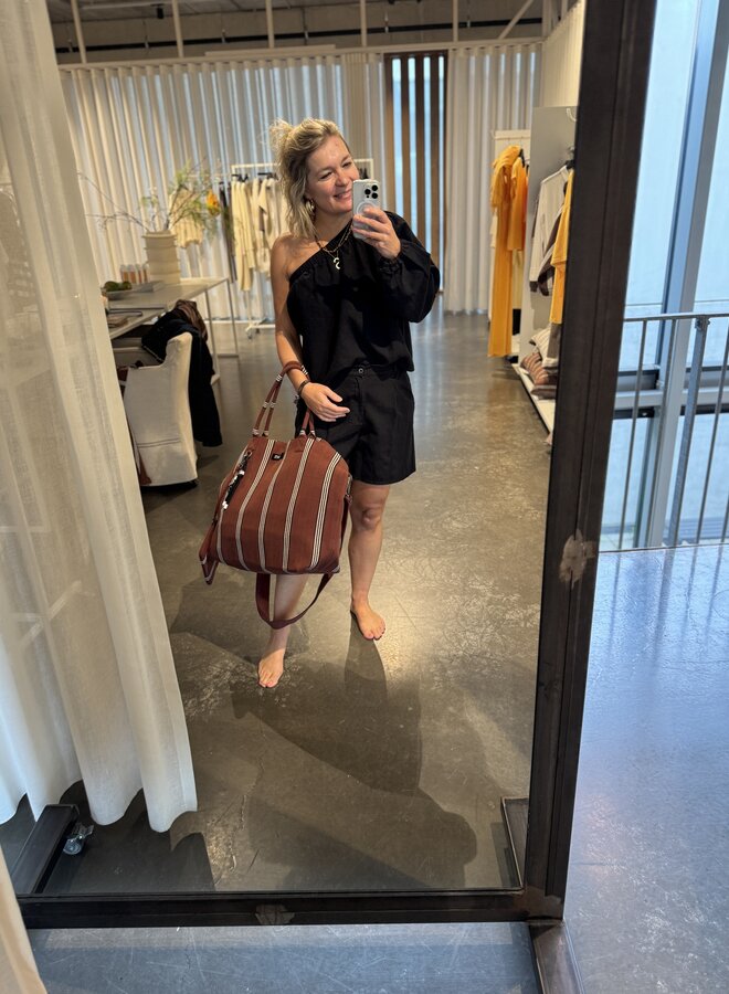 10DAYS wide shorts linen black