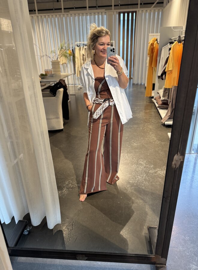 10DAYS cotton linen blouse white