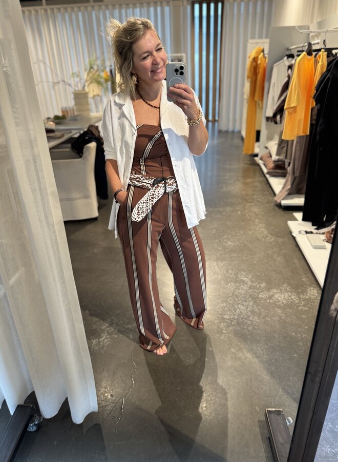 10DAYS cotton linen blouse white