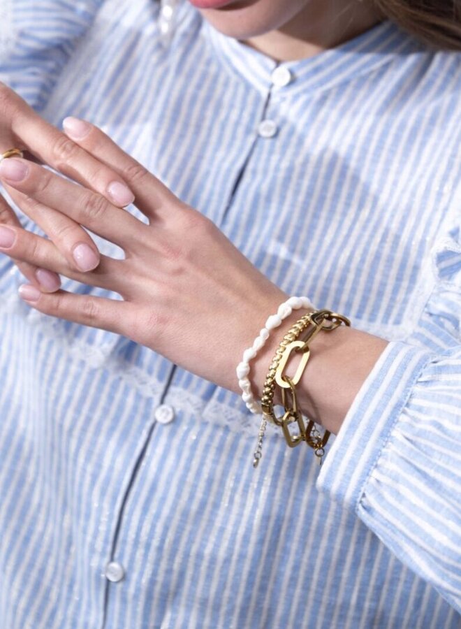 Ellen Beekmans armband schelpjes wit