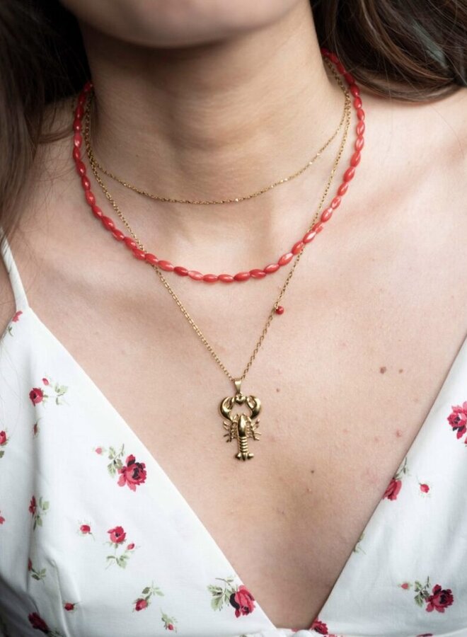 Ellen Beekmans ketting met kreeft hanger