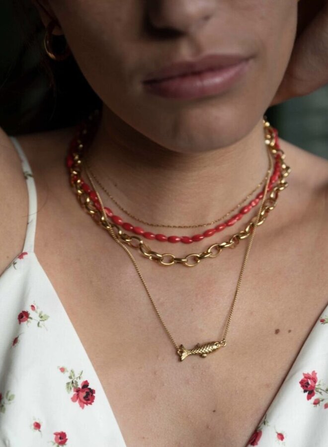 Ellen Beekmans ketting gouden vis