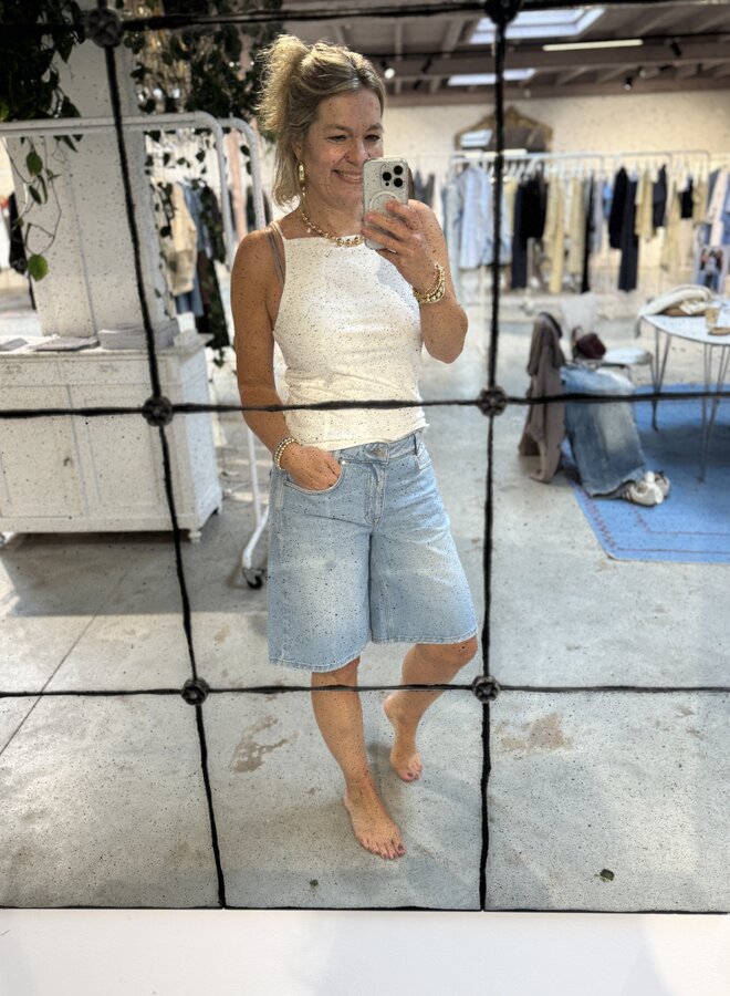 MEW zita 139 high wide shorts baby blue