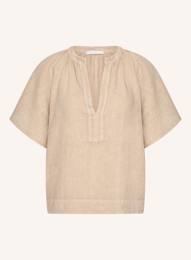 By Bar S26 vina linen blouse biscuit