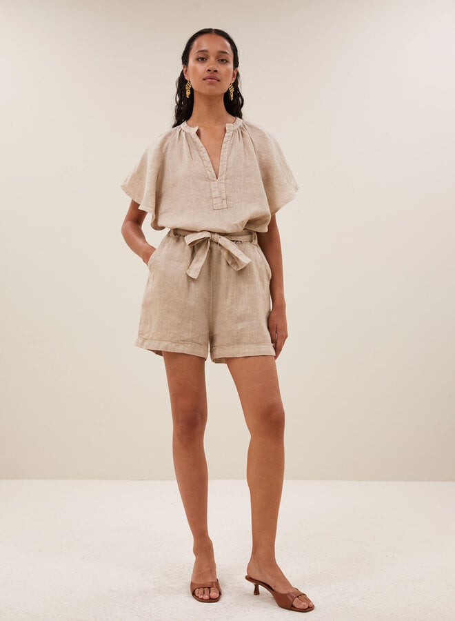 By Bar vina linen blouse biscuit