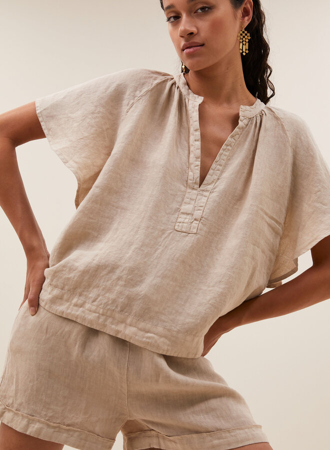 By Bar vina linen blouse biscuit