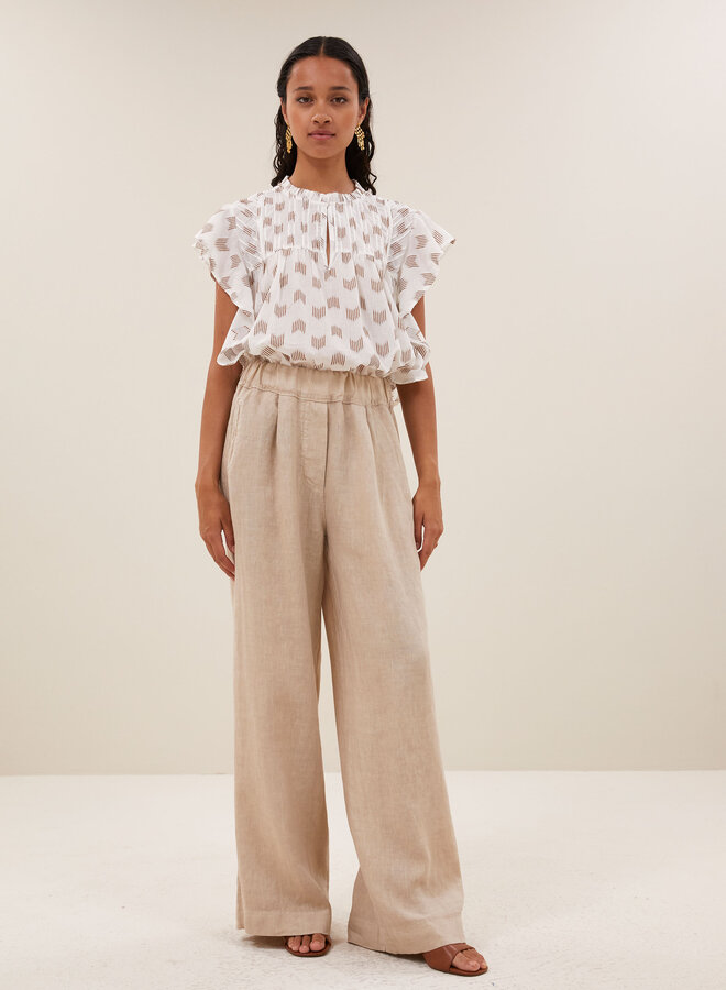 By Bar S26F benji linen pants biscuit