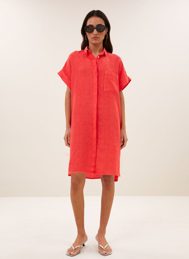By Bar S26F hella linen dress lipstick