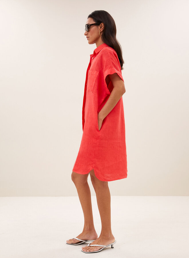 By Bar S26F hella linen dress lipstick