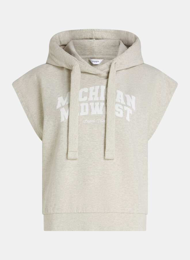 Penn&Ink S26F1873 hoodie print grey/white