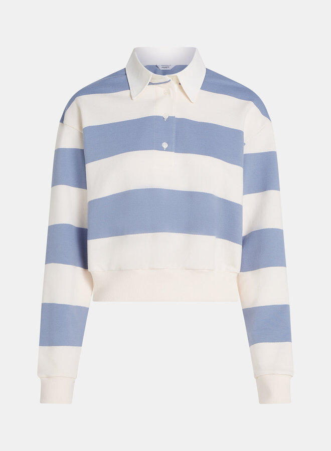 Penn&Ink S26T1278 sweater stripe moonlight wash