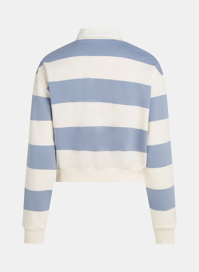 Penn&Ink S26T1278 sweater stripe moonlight wash