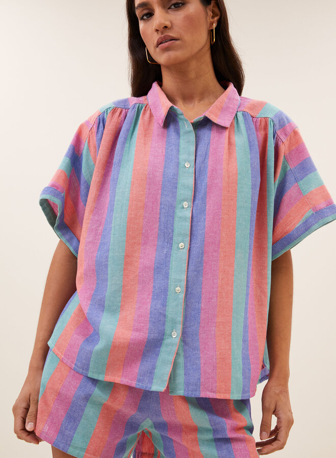 By Bar sunny rainbow pleats blouse
