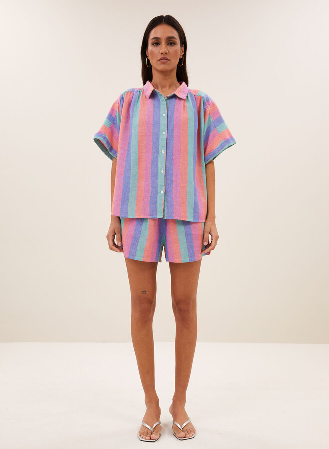 By Bar S26F sunny rainbow pleats blouse
