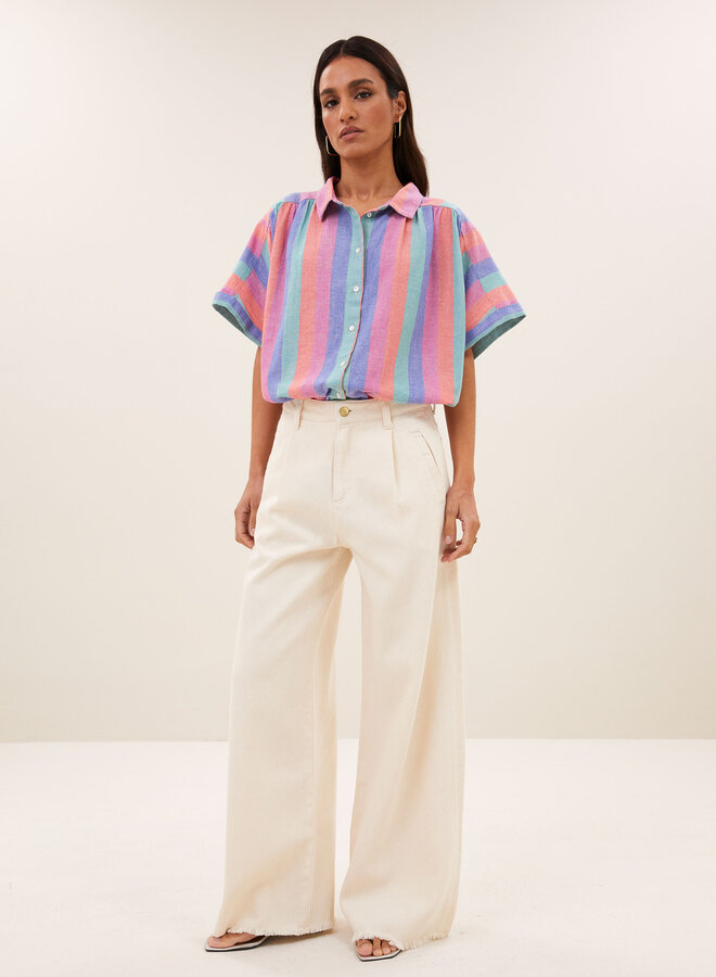 By Bar S26F sunny rainbow pleats blouse