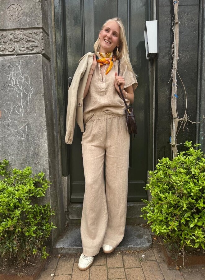 By Bar vina linen blouse biscuit