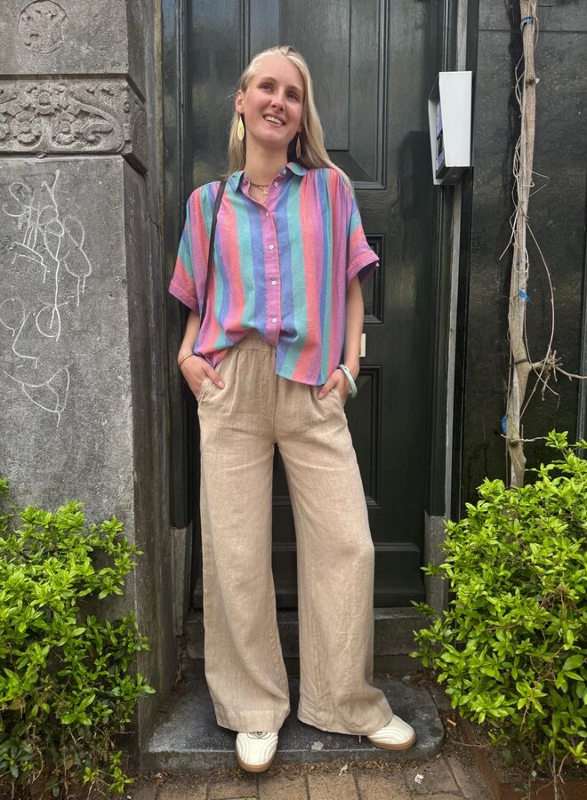 By Bar S26F sunny rainbow pleats blouse