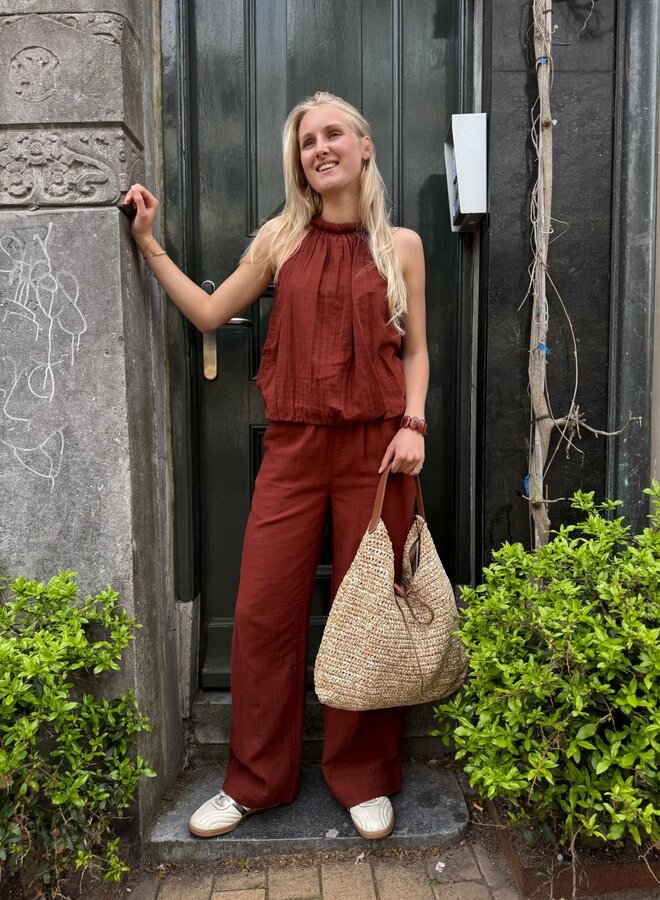 SF annie hw wide pant cherry