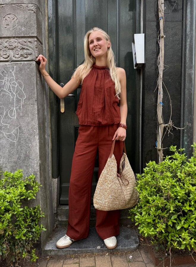 SF annie hw wide pant cherry