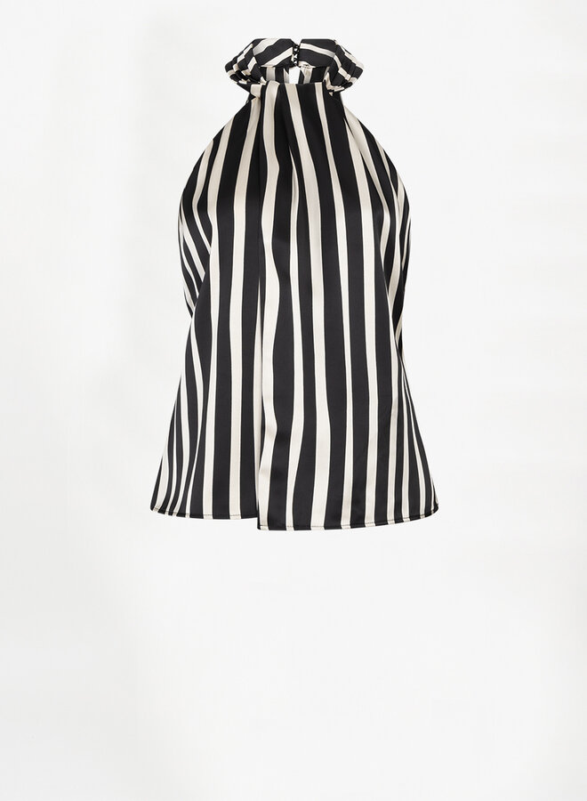 Dante6 drewan striped halter top black/white