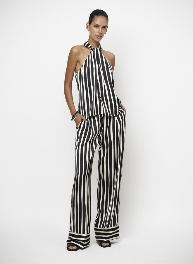 Dante6 drewan striped halter top black/white