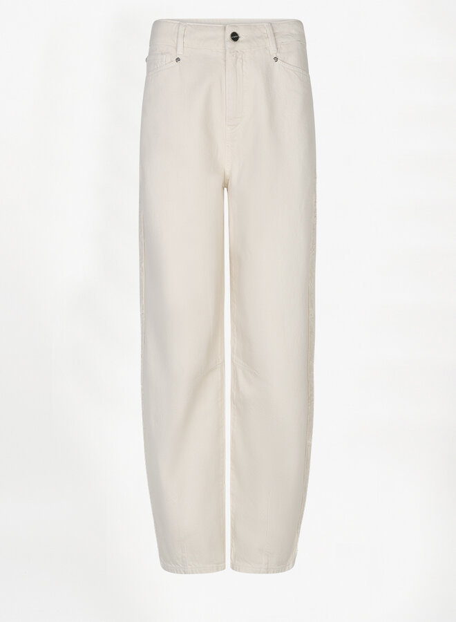 Dante6 brave fringed barrel leg jeans ivory